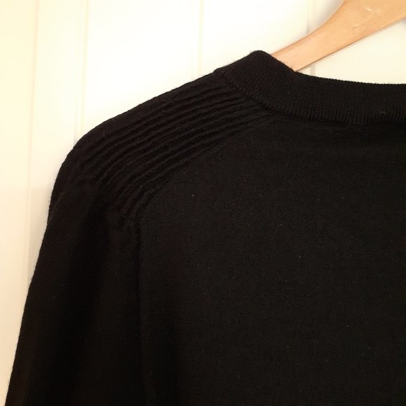 Talbots Merino Wool Crew Neck Sweater with Pleated Shoulders Black Size 2X - Picture 8 of 13